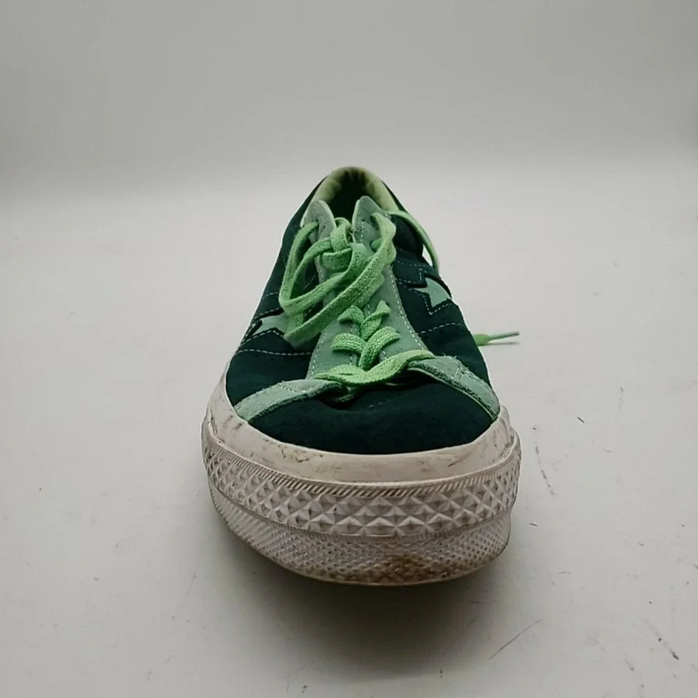 Converse One Star Shoes Mens Size 12 Green Leather Low Top Lace Up Sneakers - Picture 4 of 16